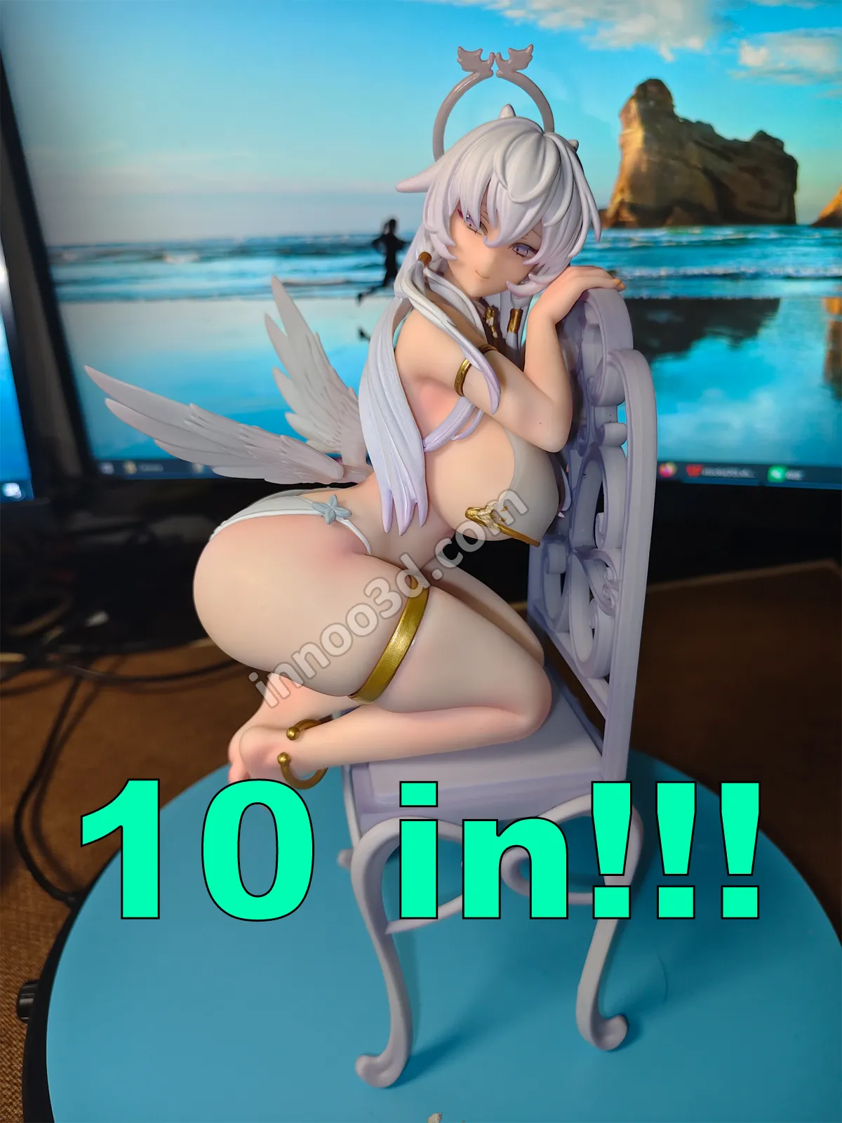 20260602_080412_7 25cm (9.8") Angel Chair Anime Figure 1/6 Scale White Winged Statue - Image 1