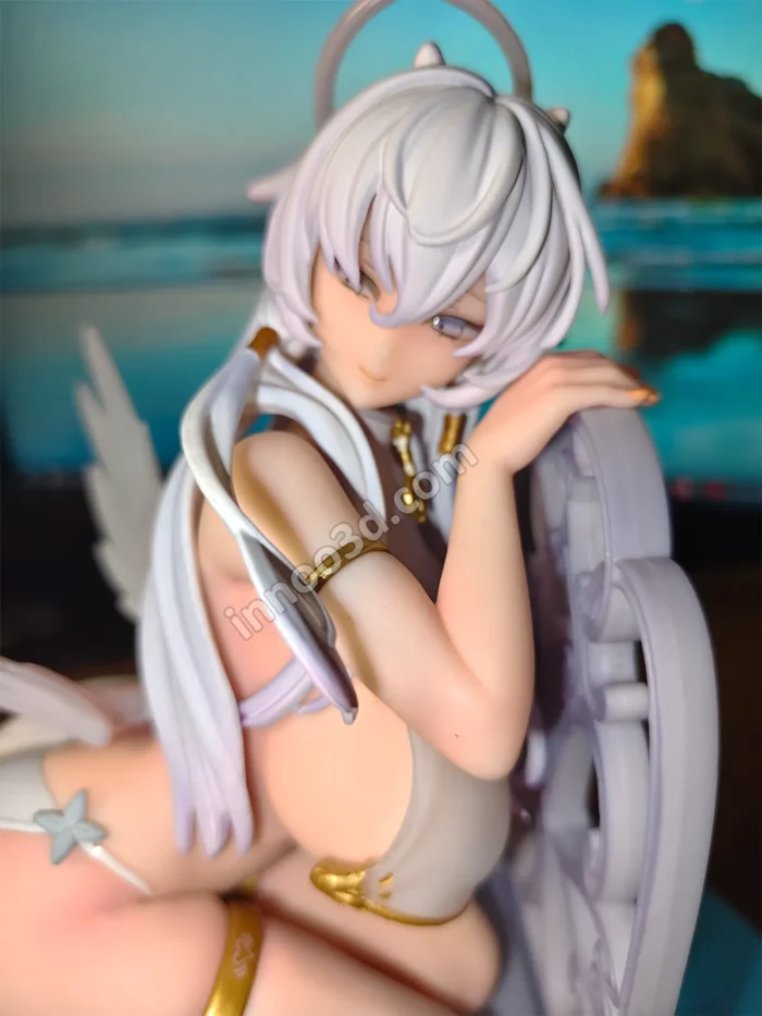 25cm (9.8") Angel Chair Anime Figure 1/6 Scale White Winged Statue - Image 6