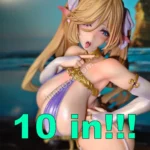25cm (9.8") Elf Swimsuit Anime Figure 1/7 Scale Playful Beach Statue
