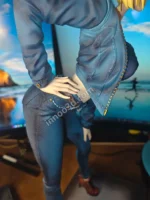 44cm (17.3") Realistic Denim Jacket Figure 1/4 Scale Blonde Short Hair Statue – Bild 5