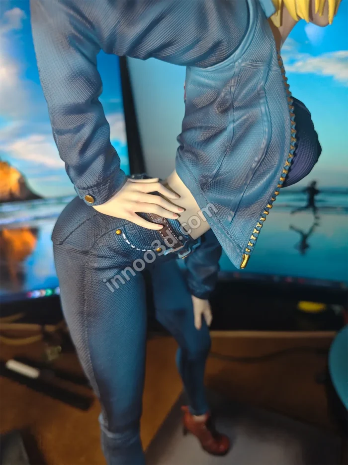 44cm (17.3") Realistic Denim Jacket Figure 1/4 Scale Blonde Short Hair Statue – Bild 5